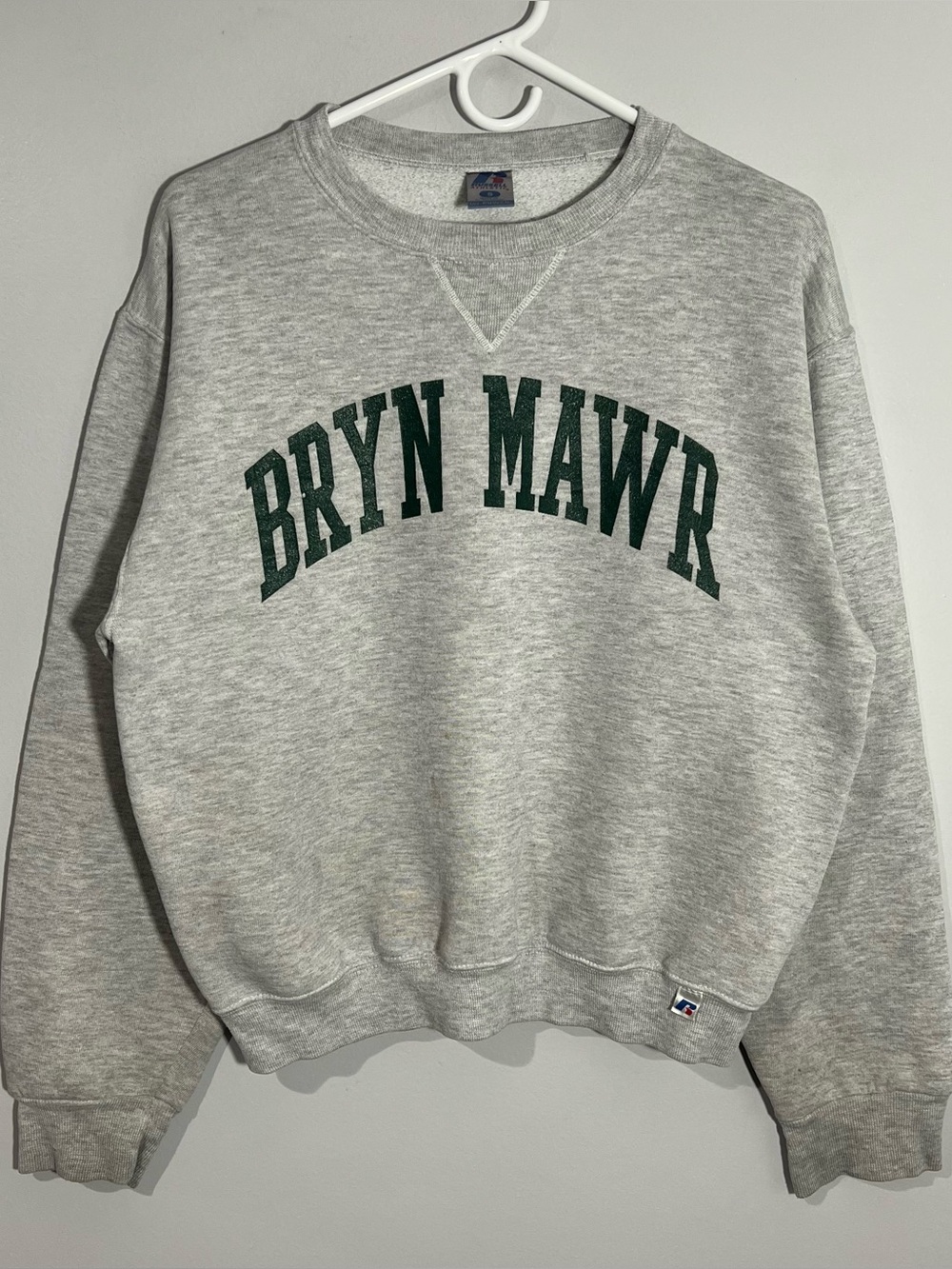 Vintage Bryn Mawr Gray Green Long Sleeve Pullover Sweatshirt Adult Small